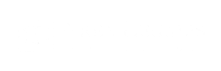 Logo de Area Legalis de color blanco con un libro de leyes abierto